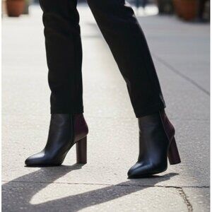 Cabi Bisset Leather Boots Black/Plum Size 10 NWOB